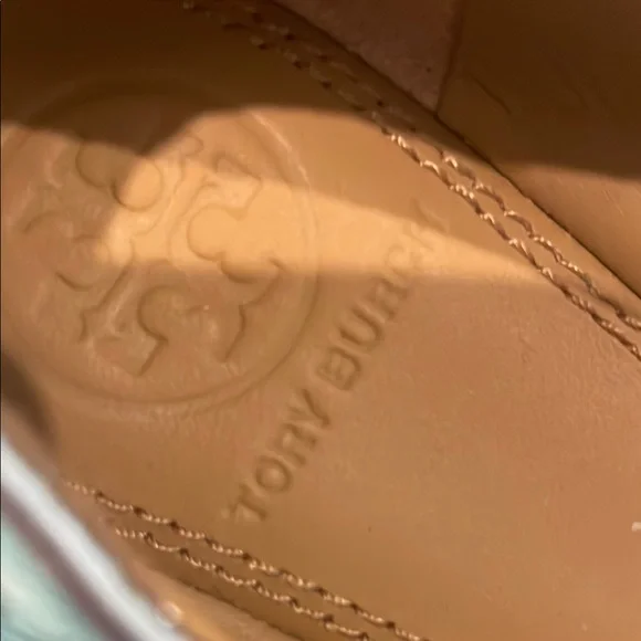 Tory Burch Silver Flats with Signature Medallion - Picture 2 of 9